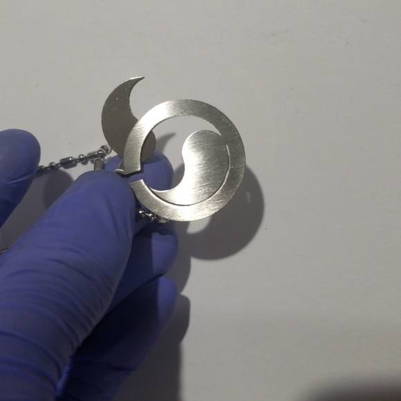 Unisex Stainless Steel Yin-Yang Pendant Necklace, Earrings & Size 7 Ring Set - Picture 8 of 8